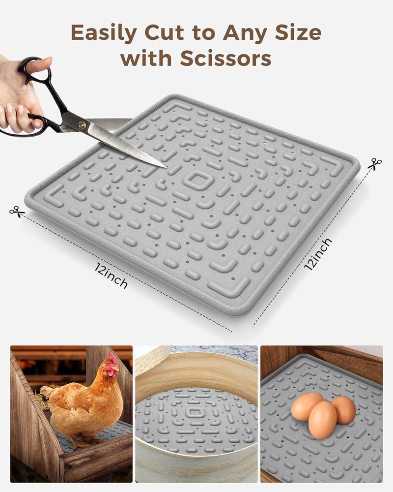 Besly Washable & Reusable Nesting Pads for Chicken Coop - 4Pcs Chicken Nest Mats - Durable 12"x 12" Plastic Nest Box Pads for Egg Laying Hens (Soft, Easy Clean, Premium) - Image 4